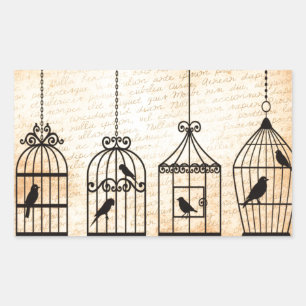 Birdcage Silhouettes Rechthoekige Sticker