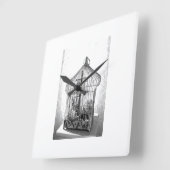 BIRDCAGE WALL CLOCK VIERKANTE KLOK (Hoek)