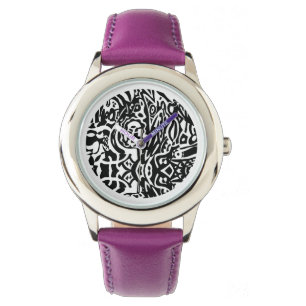 "Birdcreature" B&W Abstract Horloge