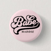 Birde Babe Custom Name Badge Button (Voorkant)