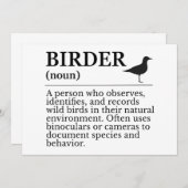 Birder definition - wild bird observer kaart (Voorkant / Achterkant)