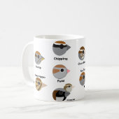 BirdFace Sparrows Mok (met labels) (Voorkant links)