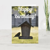 Birdfeeder Silhouette Birthday Card Kaart (Voorkant)