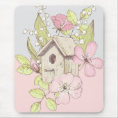 Birdhouse Floral Colorblock Muismat (Voorkant)
