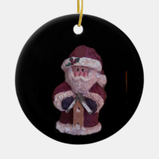 BIRDHOUSE SANTA CHRISTMAS KERAMISCH ORNAMENT