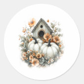 Birdhouse Shirt Country Pumpkin Ronde Sticker (Voorkant)