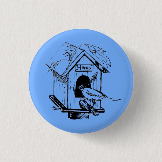Birdhouse (Simply Scribbled) Button (Voorkant)