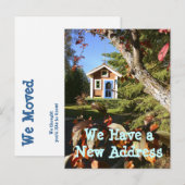 Birdhouse We Verplaatst Verandering van Adres Kaar Aankondigingskaart (Voorkant / Achterkant)
