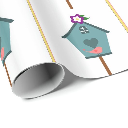 Birdhouse Wrapping Paper Cadeaupapier (Rol Hoek)