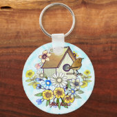 Birdhouse Wren sleutelhanger (Voorkant)