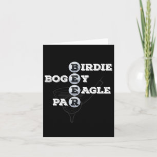 Birdie Bogey Eagle Par Beer Golf Ball Funny Golfer Kaart