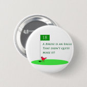Birdie Eagle Golf Cartoon Button (Voorkant /achterkant)