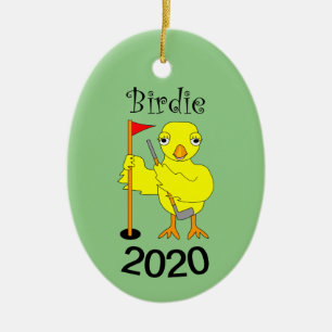 Birdie Golfer Chick Keramisch Ornament