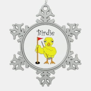 Birdie Golfer Chick Tin Sneeuwvlok Ornament