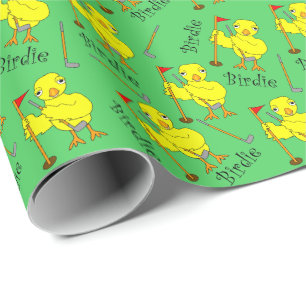 Birdie Golfing Chick Cadeaupapier