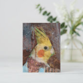 Birdie Mixed Media Briefkaart (Staand voorkant)