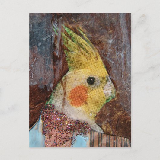 Birdie Mixed Media Briefkaart (Voorkant)