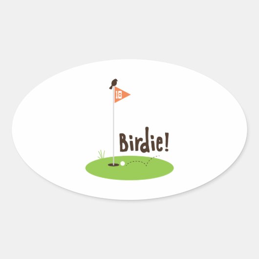 Birdie Ovale Sticker (Voorkant)