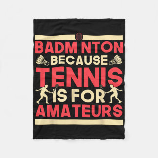 Birdie Shuttle Badminton omdat tennis voor Ama is Fleece Deken