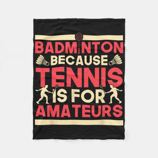 Birdie Shuttle Badminton omdat tennis voor Ama is Fleece Deken (Voorkant)