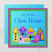 Birdie Village Open House Invitation Kaart (Voorkant / Achterkant)