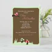 Birdie Woodland 5x7 Baby shower Invitation (Debout devant)
