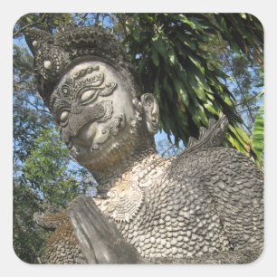 Birdman Wai ... Nong Khai, Isaan, Thailand Vierkante Sticker