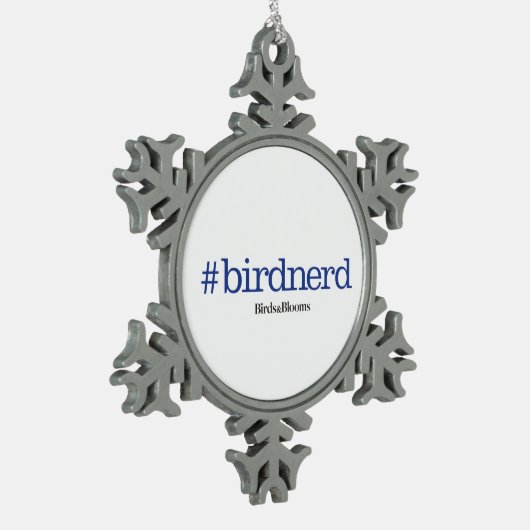 #birdnerd tin sneeuwvlok ornament (Links)