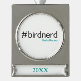 #BirdNerd Verzilverd Banner Ornament