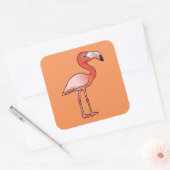Birdorable American Flamingo Vierkante Sticker (Envelop)