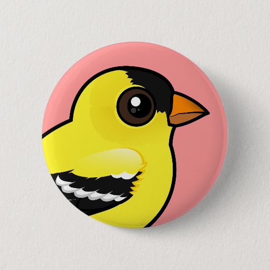 Birdorable American Goldfinch Ronde Button 5,7 Cm (Voorkant)
