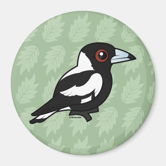 Birdorable Australian Magpie Magneet (Voorkant)