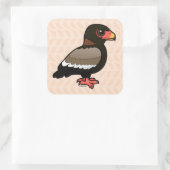 Birdorable Bateleur Vierkante Sticker (Tas)