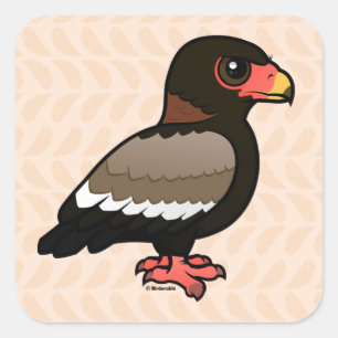 Birdorable Bateleur Vierkante Sticker