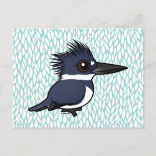Birdorable Belted Kingfisher (mannelijk) Briefkaart