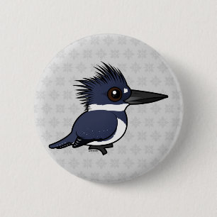 Birdorable Belted Kingfisher (mannelijk) Ronde Button 5,7 Cm