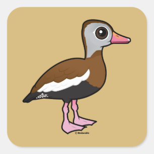 Birdorable Black-bellied Whistling Duck Vierkante Sticker