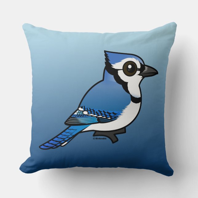 Birdorable Blue Jay Kussen (Voorkant)