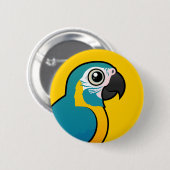 Birdorable Blue-throated Macaw Ronde Button 5,7 Cm (Voorkant /achterkant)