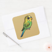 Birdorable Budgerigar Vierkante Sticker (Envelop)