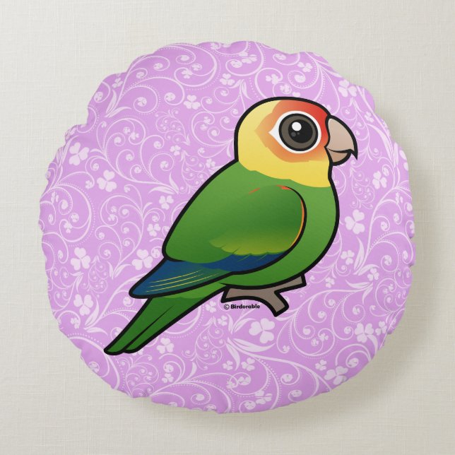 Birdorable Carolina Parakeet Rond Kussen (Voorkant)