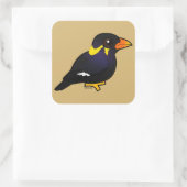 Birdorable Common Hill Myna Vierkante Sticker (Tas)