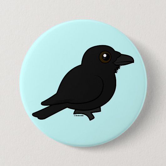 Birdorable Common Raven Ronde Button 7,6 Cm (Voorkant)