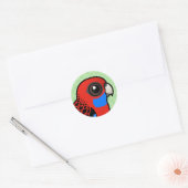 Birdorable Crimson Rosella Ronde Sticker (Envelop)