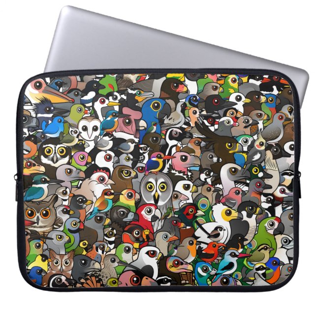 Birdorable Crowd Laptop Sleeve (Voorkant)