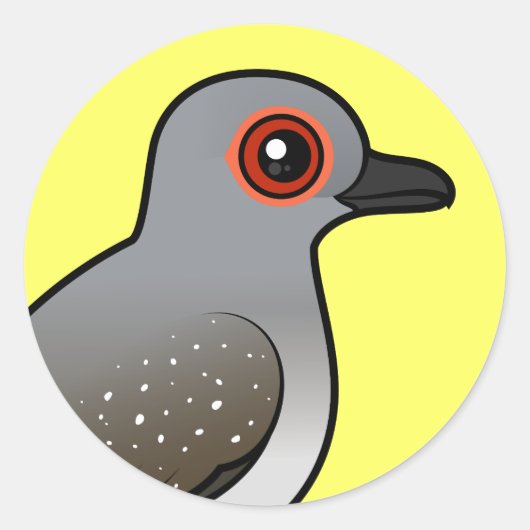 Birdorable Diamond Dove Ronde Sticker (Voorkant)