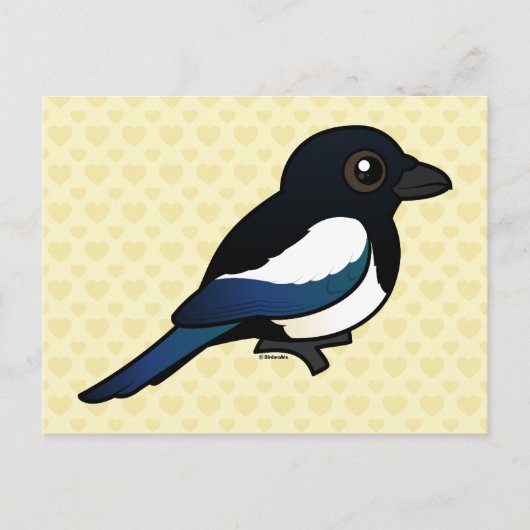 Birdorable Eurasian Magpie Briefkaart (Voorkant)