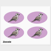 Birdorable Euraziatische Collared Dove Ovale Sticker (Vel)