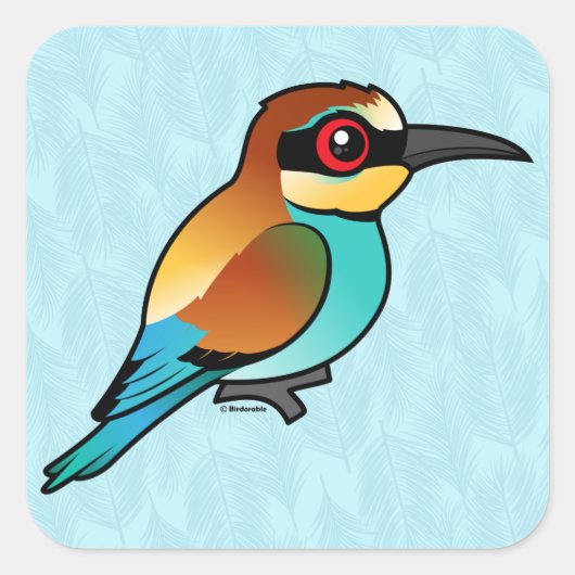 Birdorable European Bee-eater Vierkante Sticker (Voorkant)