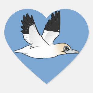 Birdorable Flying Northern Gannet Hart Sticker